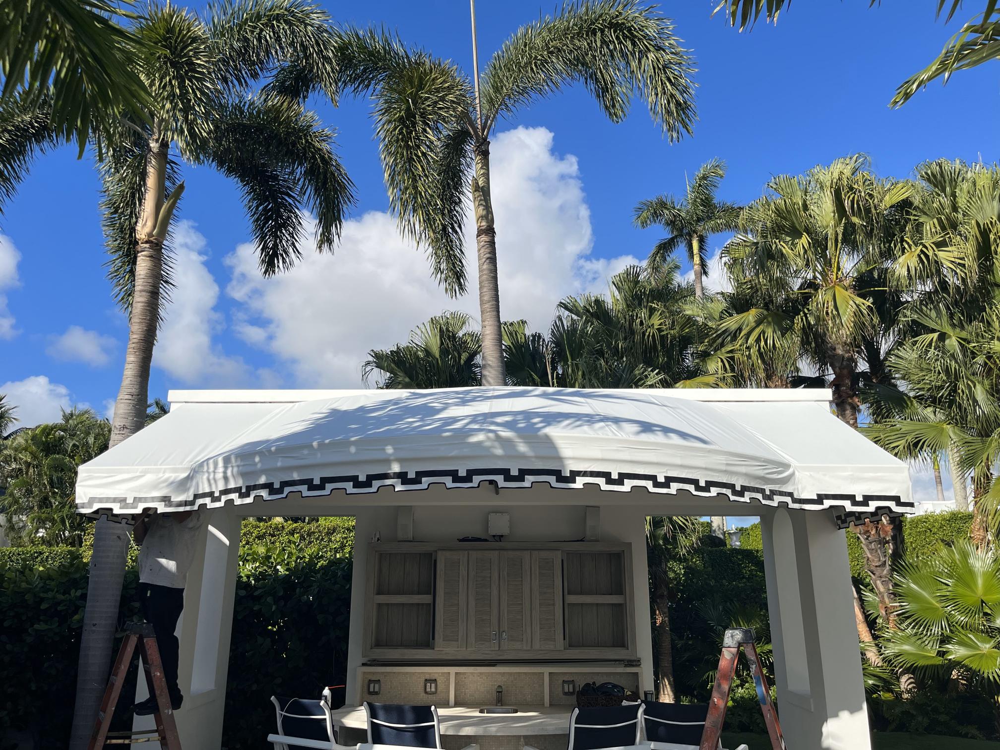 Custom Poolside Summer Kitchen Canopy In Palm Beach